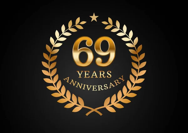 Gráfico Vetorial Fundo Celebração Aniversário Anos Logotipo Aniversário Ouro Com — Vetor de Stock