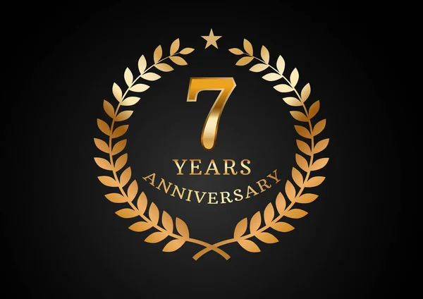 Gráfico Vectorial Del Fondo Celebración Del Aniversario Logo Aniversario Oro — Vector de stock