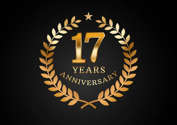 Gráfico Vetorial Fundo Celebração Aniversário Anos Logotipo Aniversário Ouro Com —  Vetores de Stock