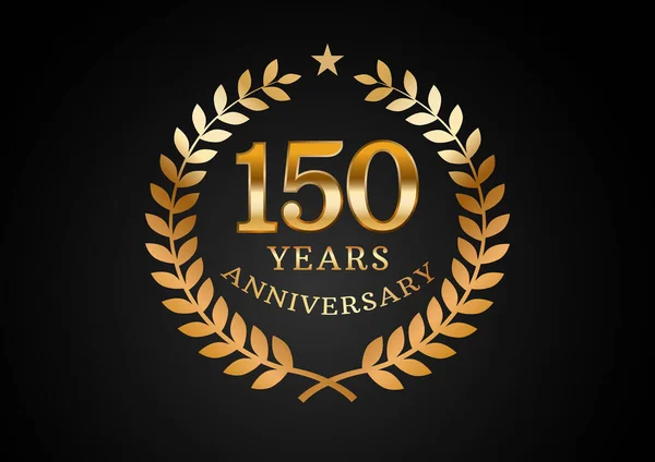Vector Graphic Anniversary Celebration Background 150 Years Golden Anniversary Logo Stock Vector