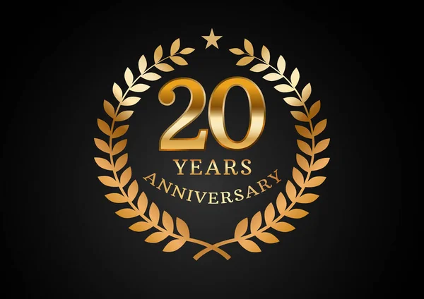 Vector Graphic Anniversary Celebration Background Years Golden Anniversary Logo Laurel Royalty Free Stock Illustrations