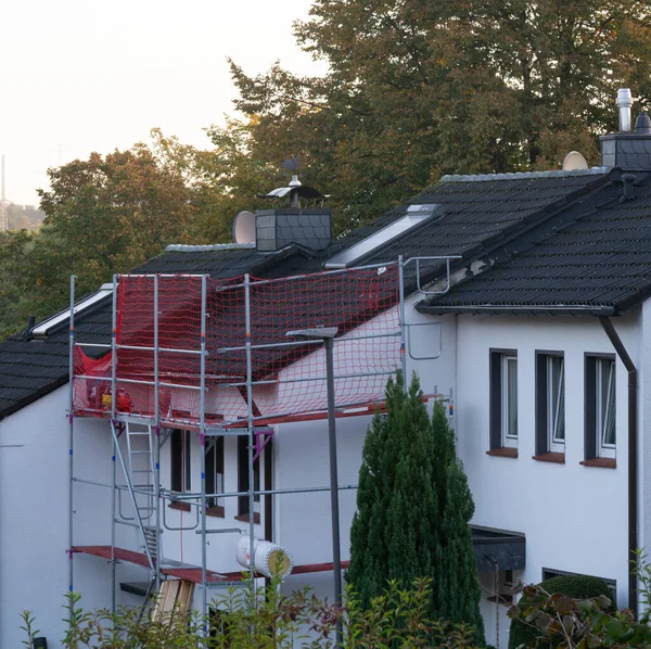 Heiligenhaus Nrw Γερμανια Oktober 2022Closeup Του Σπιτιού Στέγη Κορυφή Που — Φωτογραφία Αρχείου