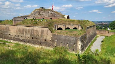 La Fortification, Saint Pierre Kalesi gün batımında. Maastricht. Hollanda 'da..