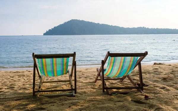 Cadeiras Praia Uma Praia Tropical Klong Kloi Beach Koh Chang — Fotografia de Stock