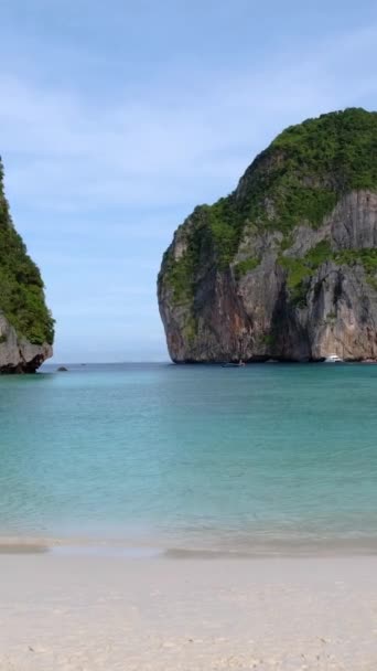 Pantai Maya Yang Kosong Pagi Hari Tanpa Turis Pantai Koh — Stok Video