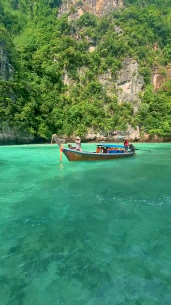Pileh Lagoon Koh Phi Phi Thaiföld Zöld Smaragd Óceán Koh — Stock videók
