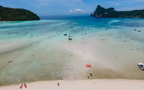 Drone Antenn Utsikt Över Loh Dalum Beach Koh Phi Phi — Stockfoto