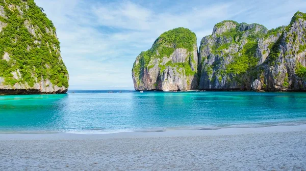 Leerer Strand Von Maya Bay Strand Koh Phi Phi Thailand — Stockfoto