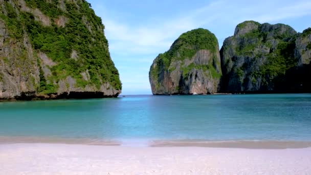 Koh Phi Phi Ταϊλάνδη Άδειο Μάγια Παραλία — Αρχείο Βίντεο