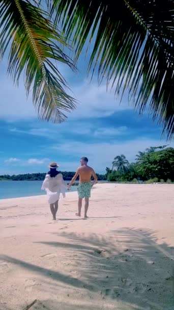 Couple Man Women Tropical Island Thailand Koh Kham Island Trat — Stock Video