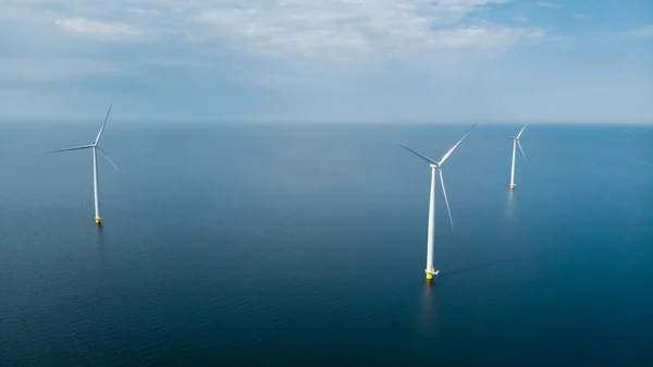 Windmill Turbines Sea Blue Sky — Stock Photo, Image
