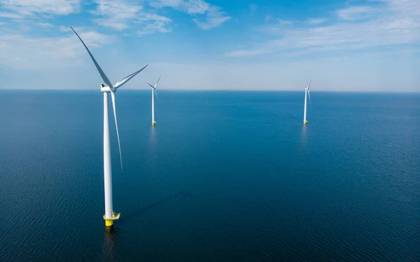Windmill Turbines Ocean Blue Sky — Stock Photo, Image