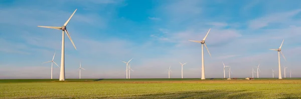 Vue Parc Éolien Avec Éoliennes Pendant Hiver Générant Électricité Avec — Photo