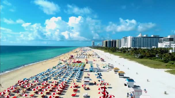 Vista Aérea Aviones Tripulados Miami South Beach Florida — Vídeo de stock