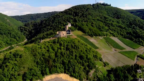 Landshut Castle Ruiner Bernkastel Kues Bernkastel Kues Ett Välkänt Vinodlingscenter — Stockvideo