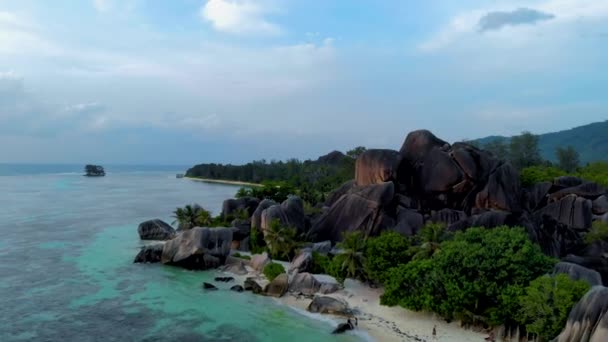 Anse Source Dargent Digue Seychelles Plage Tropicale Anse Source Dargent — Video