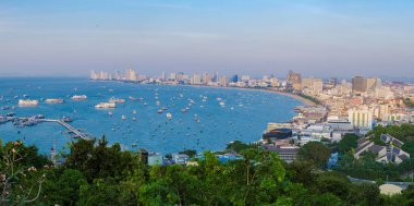 Pattaya silueti tepe noktasından Pattaya Tayland Aralık 2022