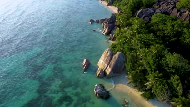 アニスソースセーシェルのダージェント美しいビーチ セーシェルのラ ディグ島 — ストック動画