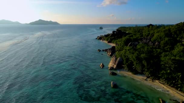 Anse Source Dargent是塞舌尔最美丽的海滩 塞舌尔 拉迪古岛 — 图库视频影像