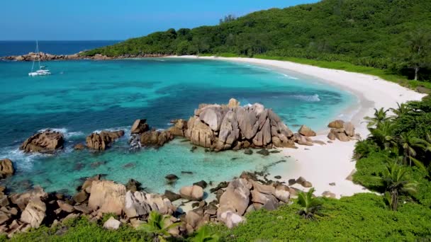 Anse Cocos Plaża Seszele Digue Wyspa Petite Anse Plaża Piękna — Wideo stockowe