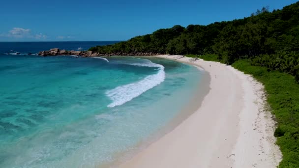 Anse Cocos Plaża Seszele Digue Wyspa Petite Anse Plaża Piękna — Wideo stockowe