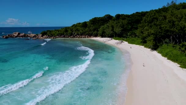 Anse Cocos Plaża Seszele Digue Island Petite Anse Piękna Plaża — Wideo stockowe