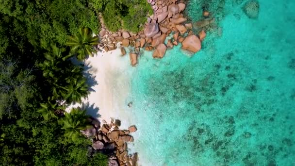 Strand Van Anse Lazio Het Eiland Praslin Seychellen Geheime Strandjes — Stockvideo