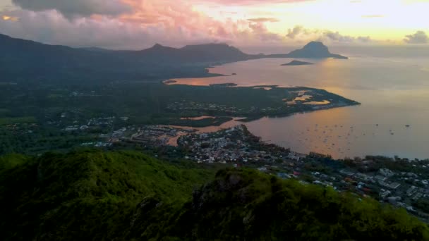 Mauritius Blick Vom Berg Bei Sonnenuntergang Black River Gorges Nationalpark — Stockvideo