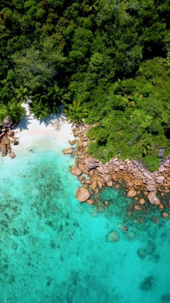Пляж Анс Лаціо Острові Праслін Сейшельські Острови Секретний Невеликий Пляж — стокове відео