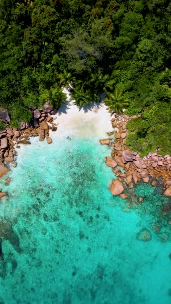 Anse Lazio Παραλία Στο Νησί Praslin Σεϋχέλλες Μυστική Μικρή Παραλία — Αρχείο Βίντεο