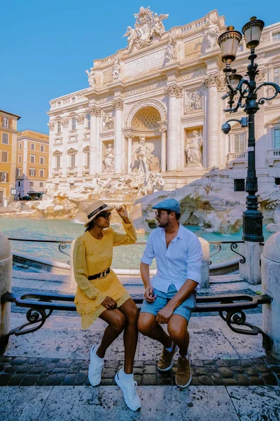 Фонтан Треви Рим Италия Поездка Риму Вдвоем Время Поездки Риму — стоковое фото