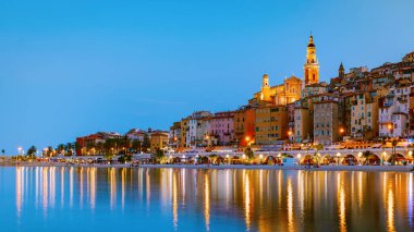 Menton France, Cote d Azur France, Menton 'un eski kısmı, Provence-Alpes-Cote dAzur, Fransa Avrupa