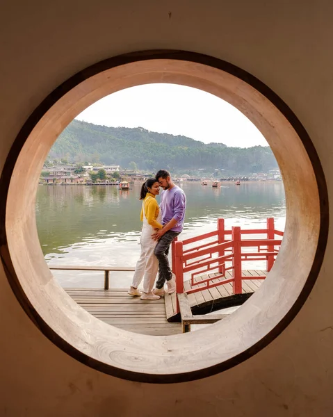 Couple Men Women Visit Chinese Village Mae Hong Son Ban — Fotografia de Stock