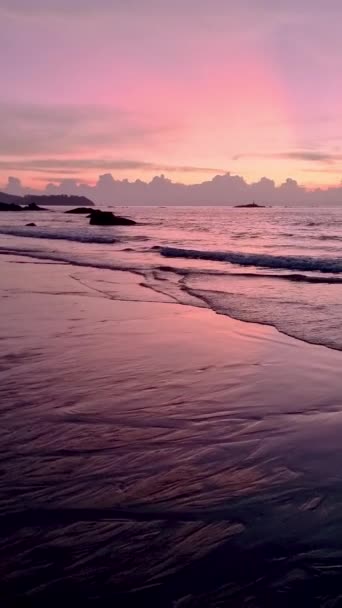Sunset Beach Khao Lak Thailand Sunset Ocean — Stockvideo