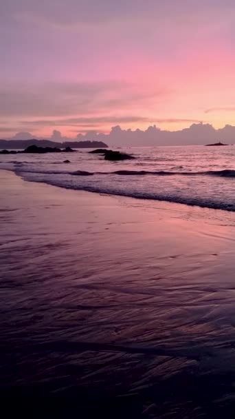 Sunset Beach Khao Lak Thailand Sunset Ocean — Video