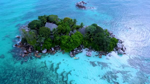 Praslin Tropiska Seychellerna Drönare Utsikt Ovan Piere Seychellerna — Stockvideo