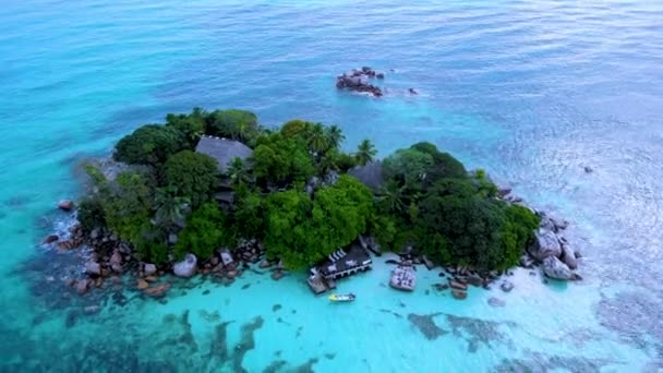 Praslin Tropical Island Seychelles Drone View Piere Island Seychelles — Stock Video