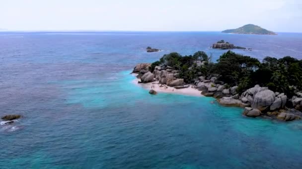 セイシェルの熱帯島 無人島ビュー島セイシェル ココ島セイシェル — ストック動画