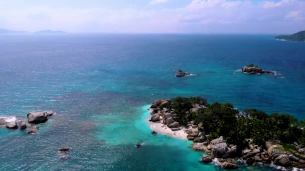 Tropical Island Seychelles Drone View Island Seychelles Coco Island Seychelles — Stock videók