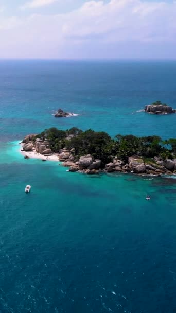 セイシェルの熱帯島 無人島ビュー島セイシェル ココ島セイシェル — ストック動画