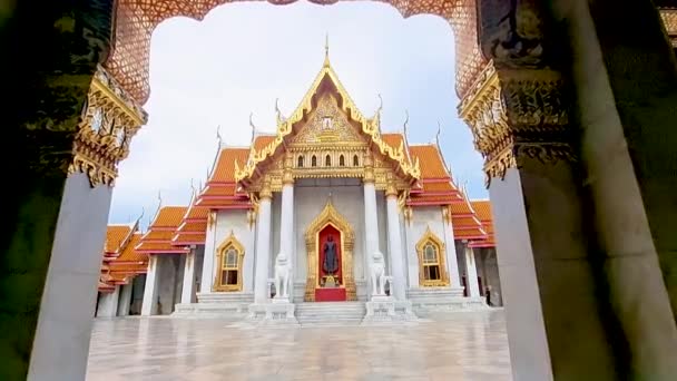 Wat Benchamabophit Temple Bangkok Thailand Marble Temple Bangkok — Stok video