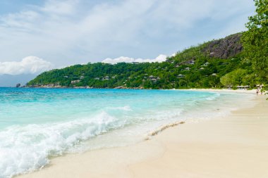 Petite Anse beach Mahe Tropical Seychelles Islands.