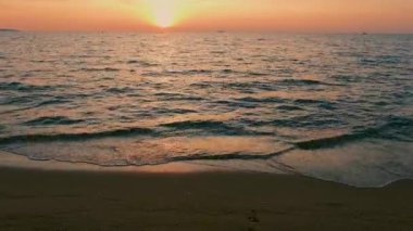 sunset on the beach of Pattaya Thailand in the evening