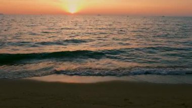sunset on the beach of Pattaya Thailand in the evening