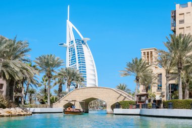 Burj al Arab saw from Madinat Jumeirah, Dubai United Arab Emirates February 2017