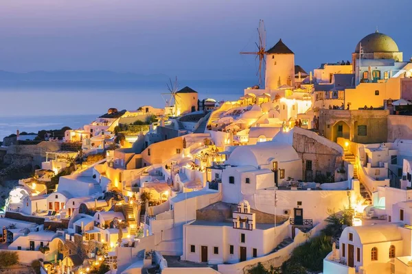 Streets Village Oia Santorini Greece Sunny Day Summer Whitewashed Homes — Photo