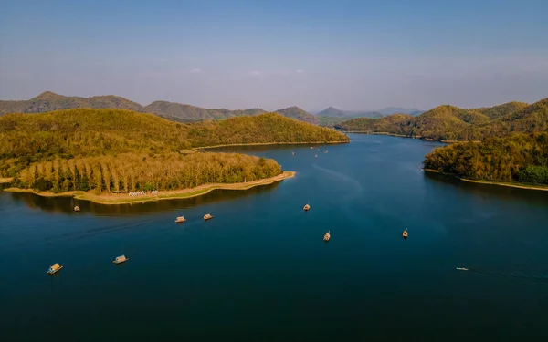 Vista Del Dron Lago Huai Krathing Región Noreste Tailandia Isaan — Foto de Stock