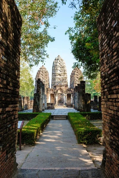 Wat Sawai Sukhothai古城 泰国南亚古城与文化 泰国苏科泰历史公园 — 图库照片