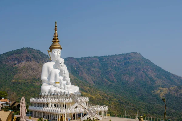 stock image Wat Pha Sorn Kaew The Temple On A Glass Cliff Khao Kho, Petchabun, Thailand. White Buddha temple in the mountain