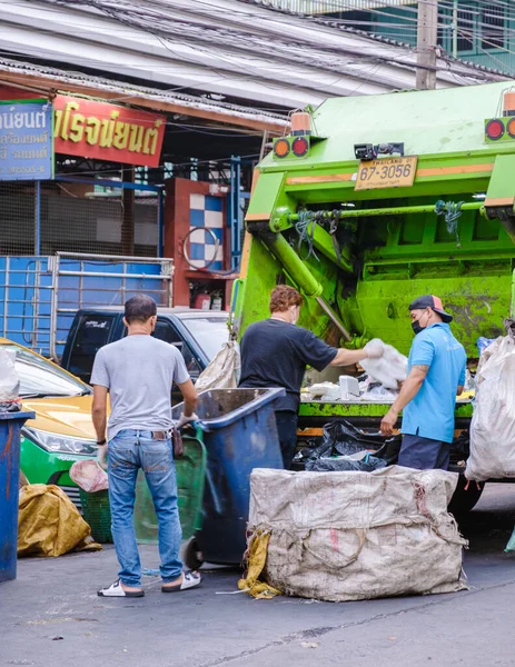 Bangkok Ratchawat Tailândia Março 2023 Coletor Lixo Nas Ruas Bangkok — Fotografia de Stock